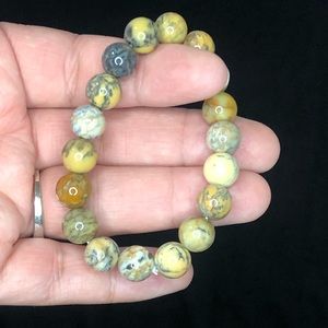 10mm Yellow Feather Jasper Bracelet